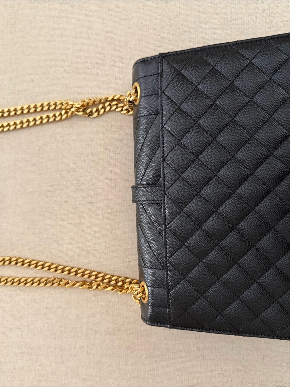 Saint Laurent Black Quilted Leather Shoulder Bag with Gold Hardware - Picture 9 of 16
